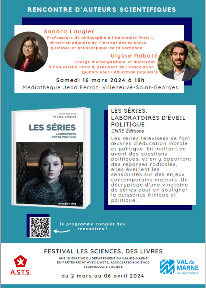 Les Sciences Des Livres Rencontre autour de louvrage Les séries