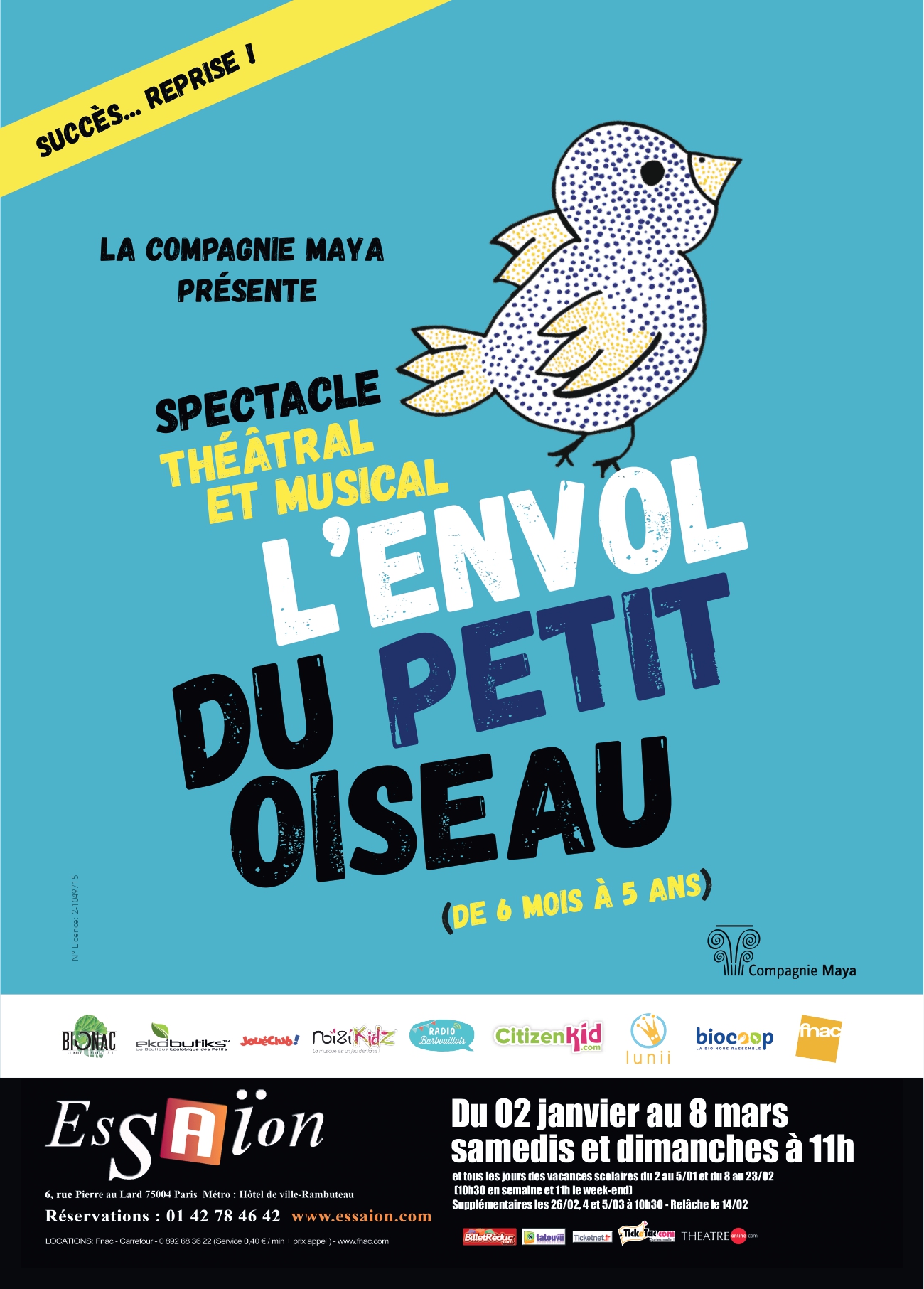 Spectacle 6 Mois 5 Ans Paris 4e Lenvol Du Petit Oiseau