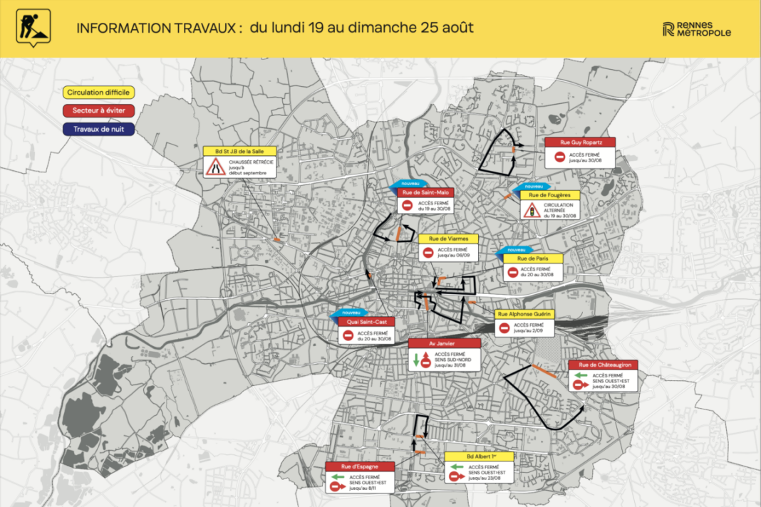 rennes info travaux circulation