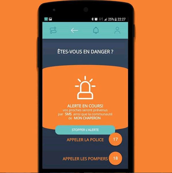 Application Mon Chaperon Smartphone Agression Sécurité