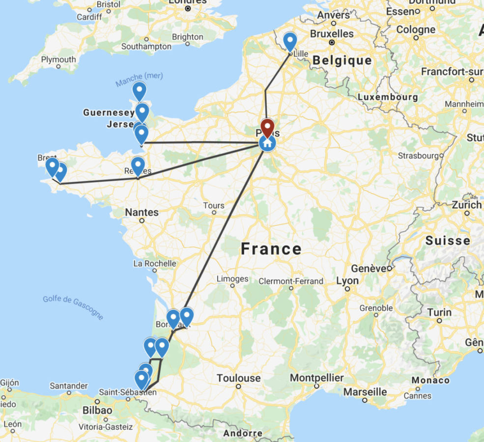 Itinéraire tour de france les nouveaux aventuriers