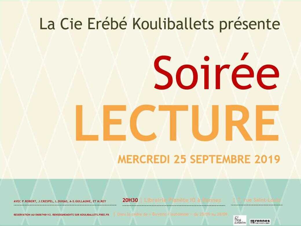 Soirée lecture compagnie Erébé kouliballets