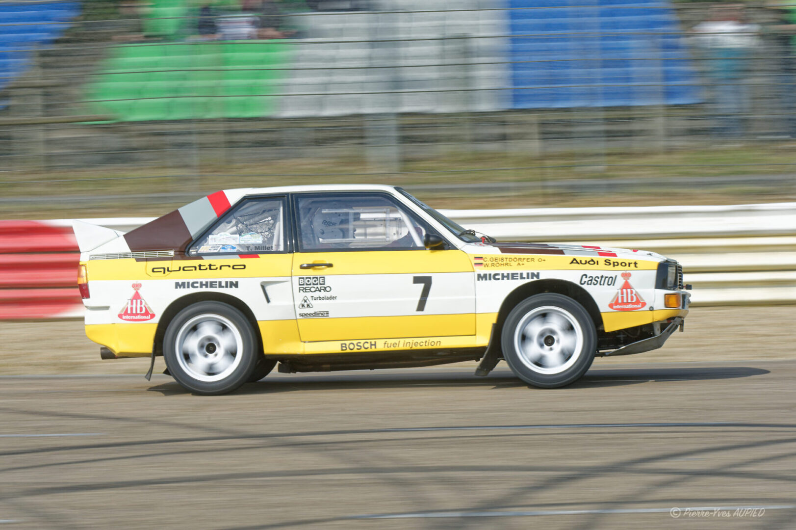 Le pilote Claude Millet (F) sur Audi quattro Sport en catégorie 4 roues motrices année 1990