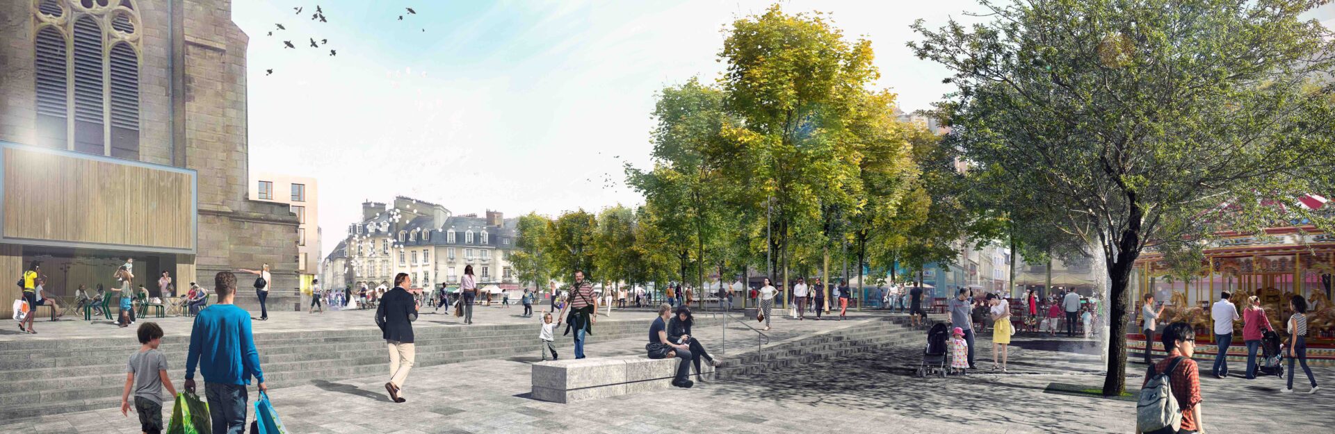Rennes, place Sainte-Anne en 2020 ! (Visuels de l’aménagement)