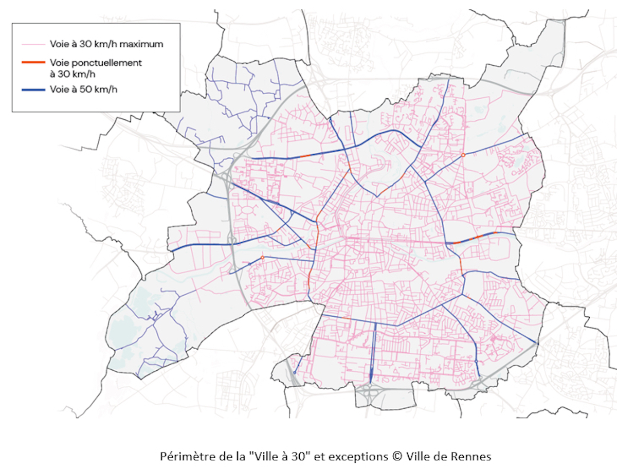 Rennes passe à 30 km/h à compter du 4 septembre 2023