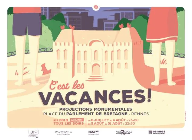 PROJECTIONS 2019 PLACE DU PARLEMENT. C’EST LES VACANCES A RENNES !