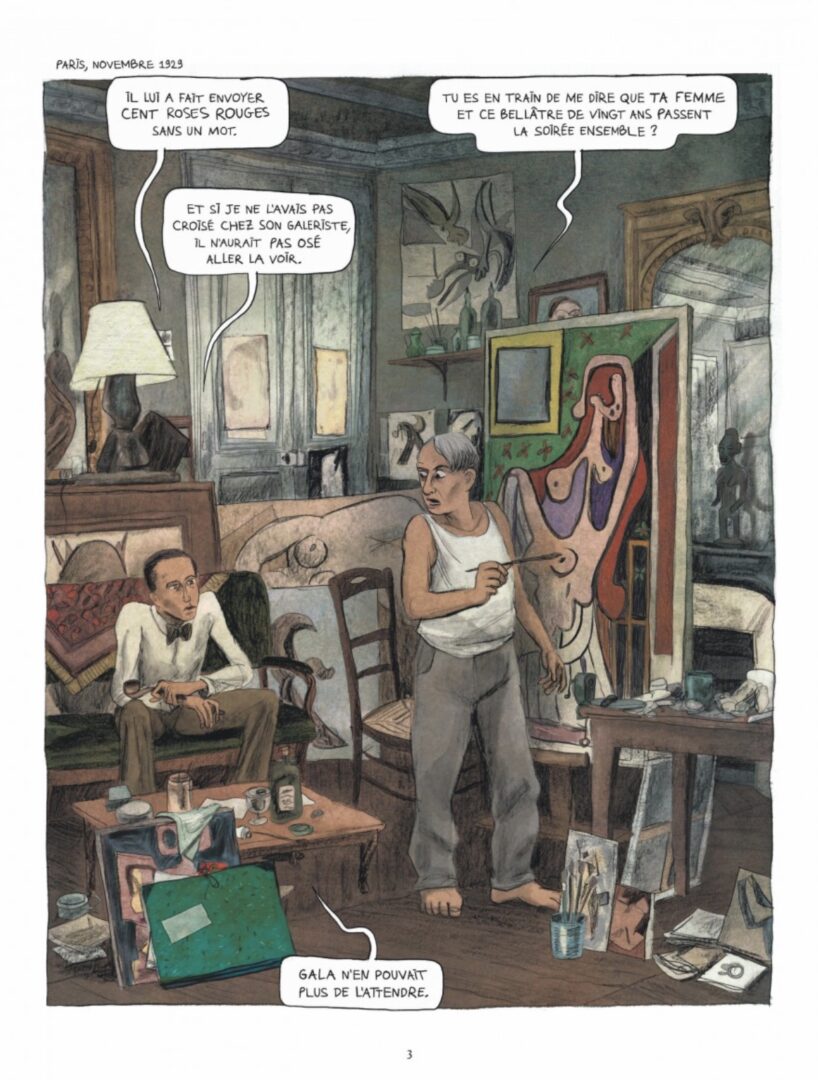 Dalí Tome 1 Avant Gala de Julie Birmant et Clément Oubrerie, éditions Dargaud, 2023.
Extraits planches. 