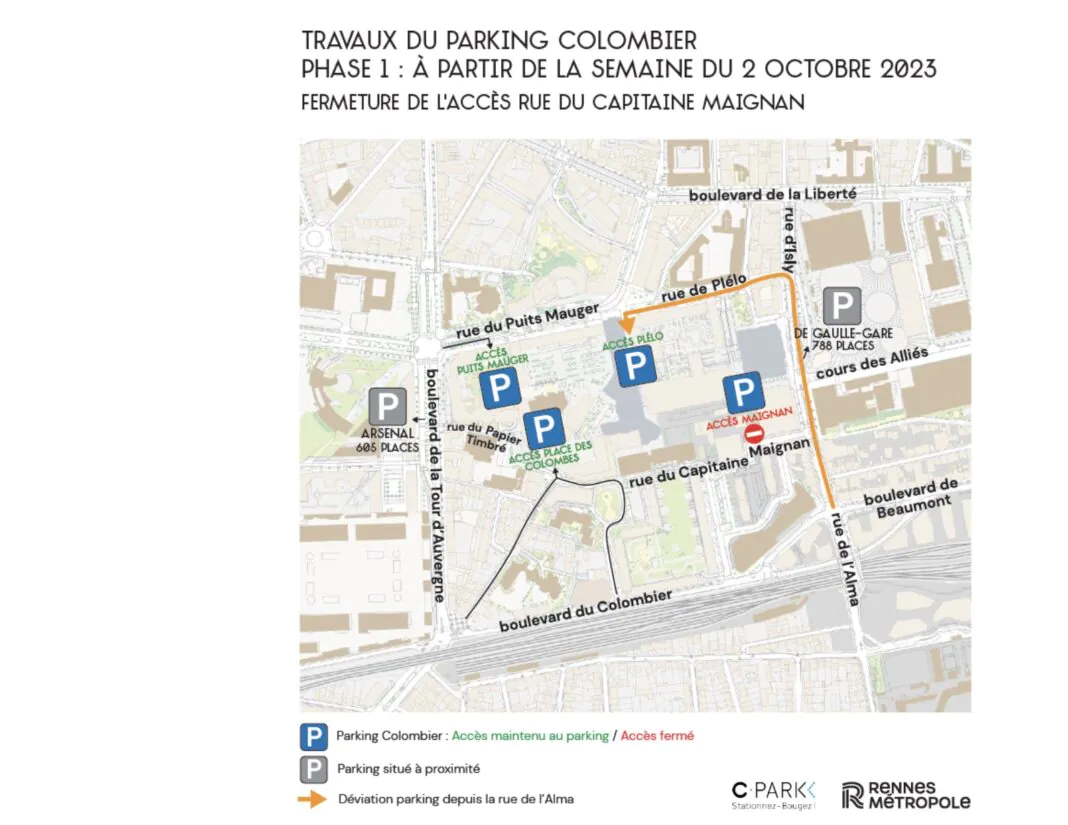 travaux parking colombier rennes