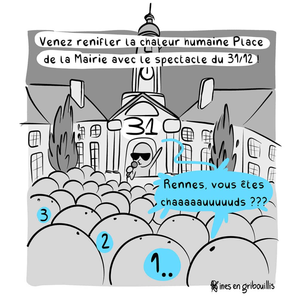 Nouvel an 2023 Rennes place de la mairie