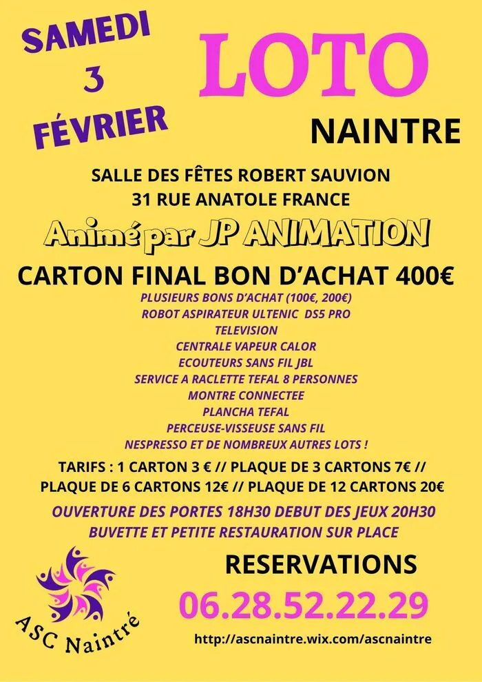 Loto Salle Des Fêtes Robert Sauvion Naintré Samedi 3 Février 2024 Unidivers 8667