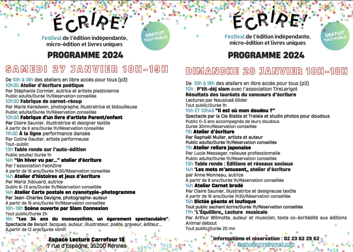 ecrire festival rennes blosne