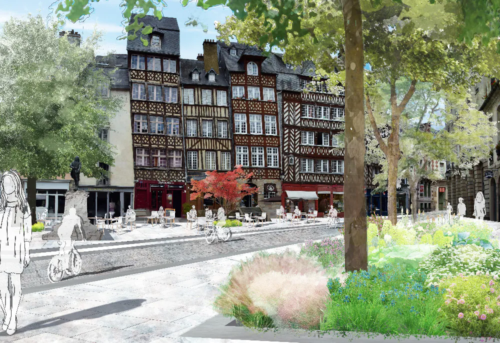 rennes travaux place champ-jacquet