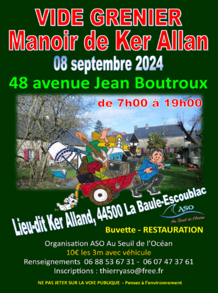 Vide grenier au manoir de Ker Allan 48 avenue Jean Boutroux La baule