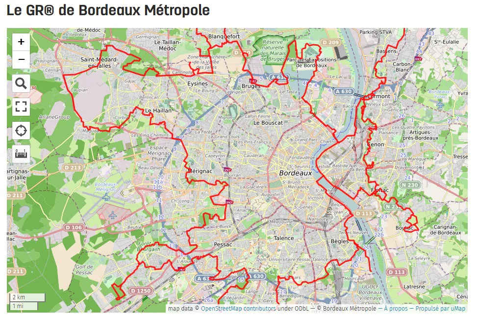 GR® Bordeaux Métropole Bordeaux Nouvelle-Aquitaine