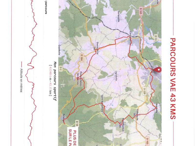 PARCOURS VELO / VAE 43 KM Vittel Grand Est