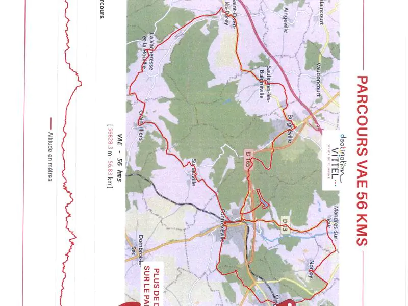 PARCOURS VELO / VAE 56 KM Vittel Grand Est