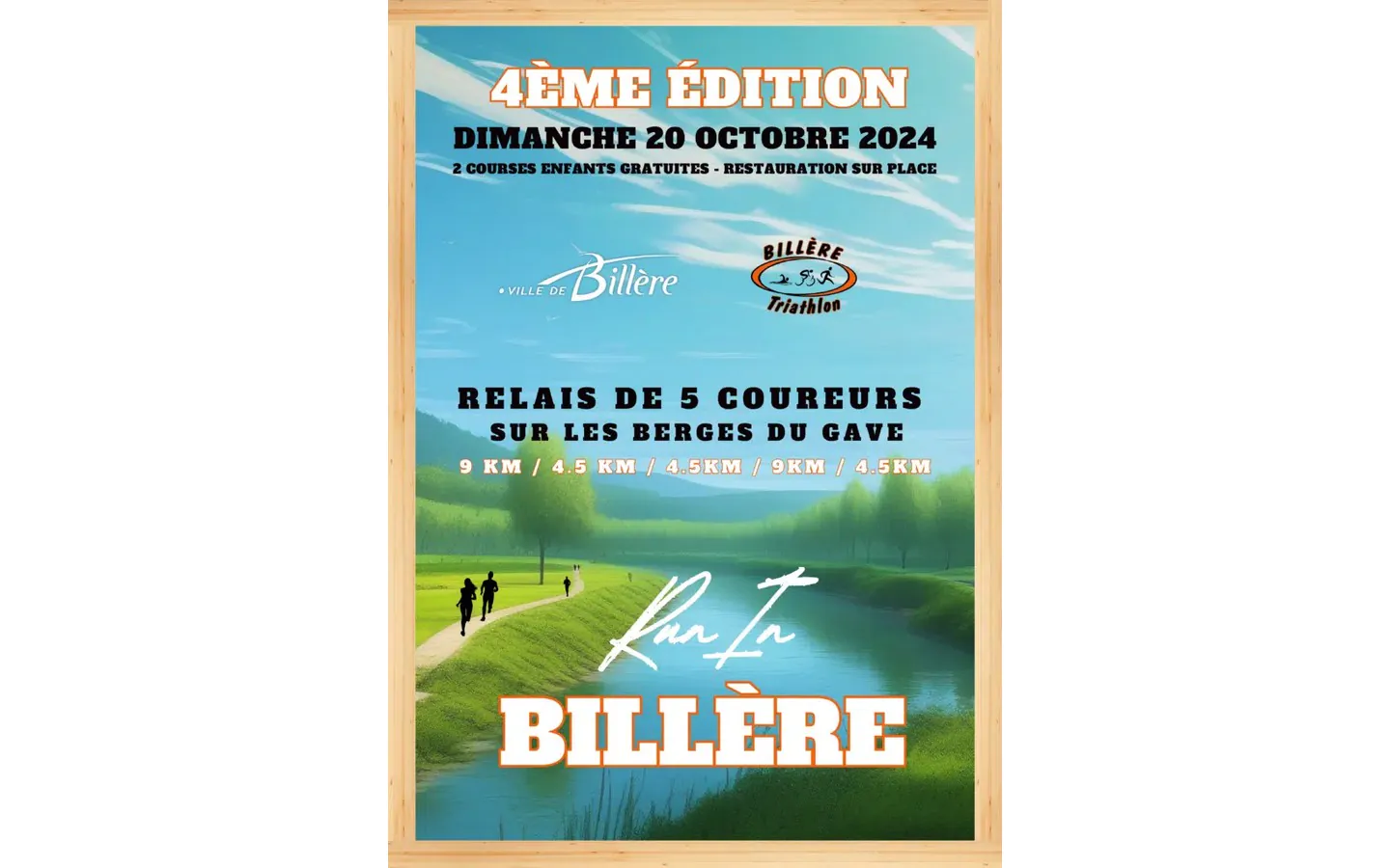 Relais des coureurs sur les berges du gave