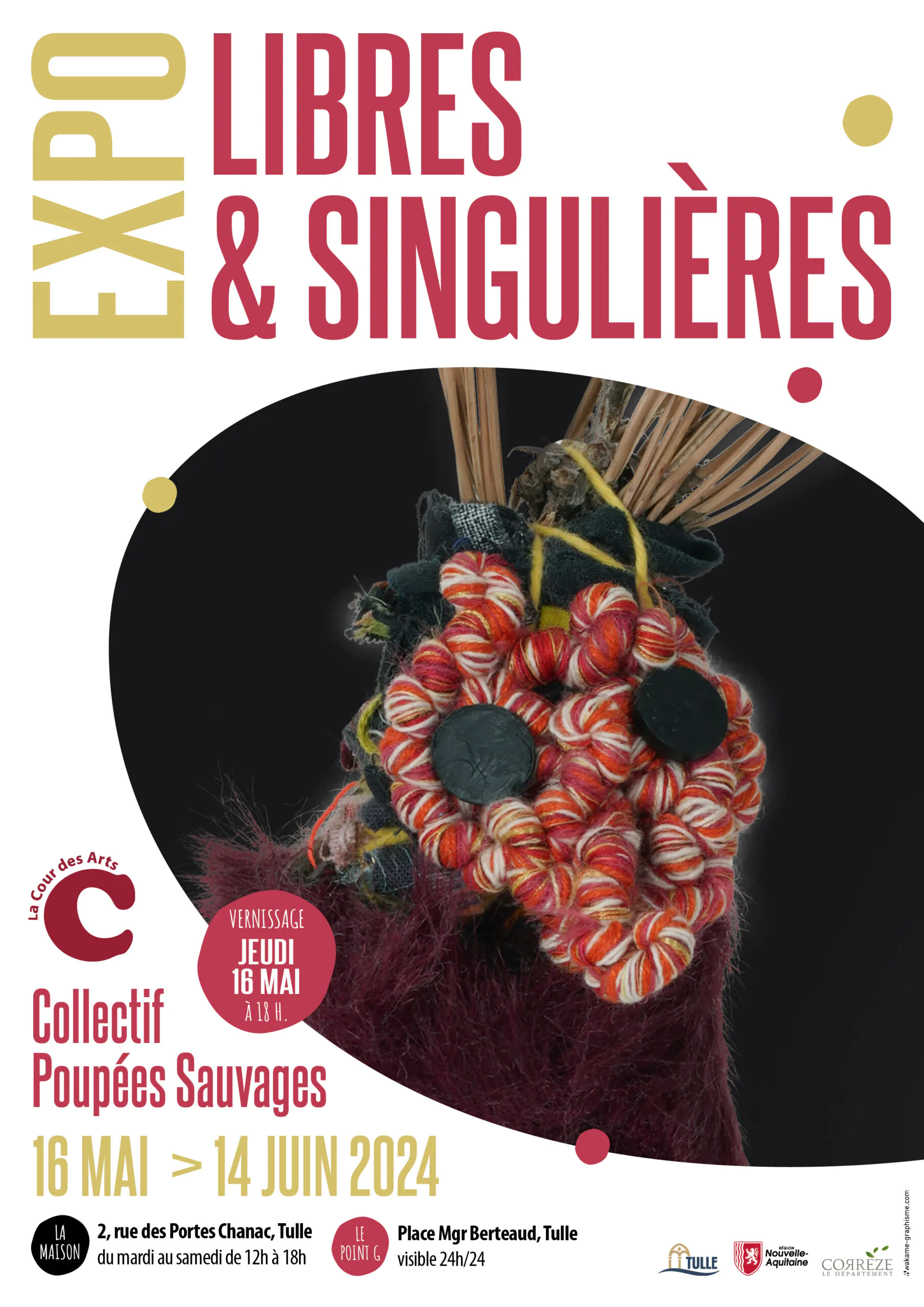 Exposition Libres et singulièers Collectif txtile poupées sauvages