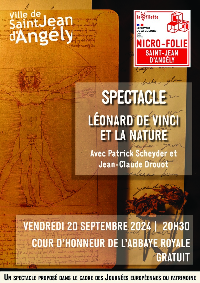 Spectacle Léonard de Vinci et la nature Abbaye Royale Saint-Jean-d'Angély