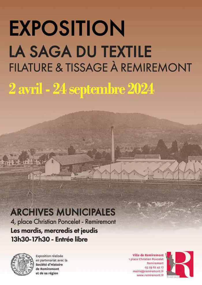 Parcourez l'exposition "La Saga du Textile: Tissage & Filature à Remiremont" Archives municipales - Bibliothèque d'étude et de conservation Remiremont