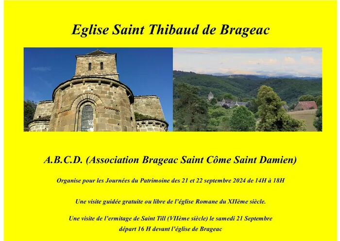 Exposition dans l'église Saint Thibaud de Brageac et visite du site Mérovingien de Saint Till Eglise Saint Thibaud Brageac