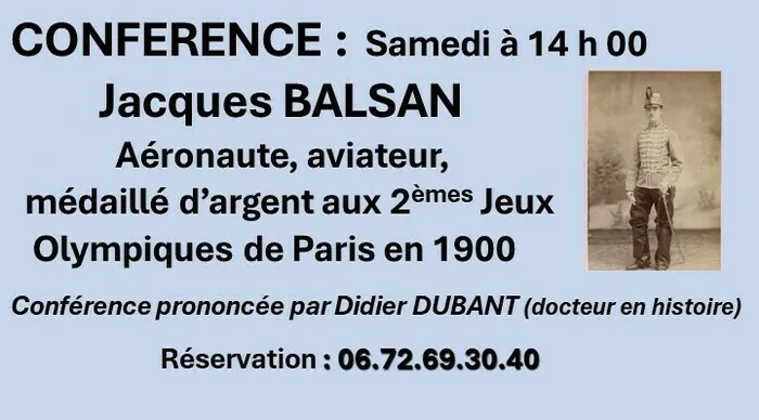 Conférence sur Jacques Balsan Maison départementale de la mémoire militaire Déols