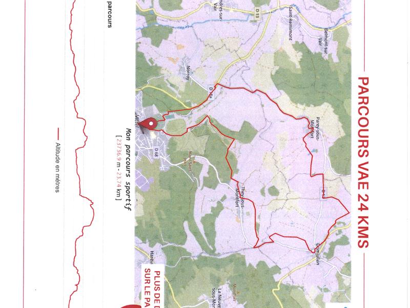 PARCOURS VELO / VAE 24 KM Vittel Grand Est