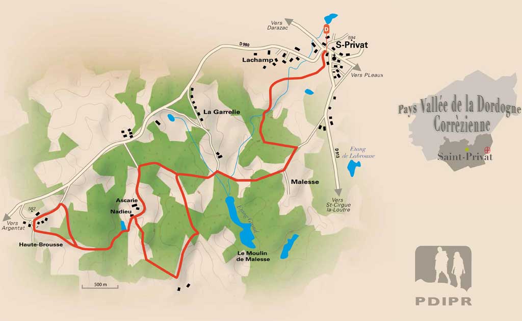 Chemin des écoliers Saint-Privat Nouvelle-Aquitaine