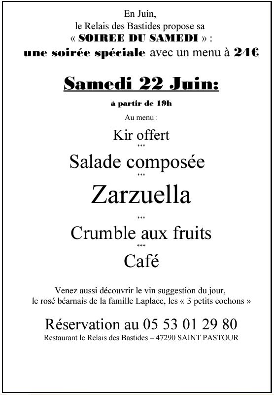 Soirée du samedi zarzuella