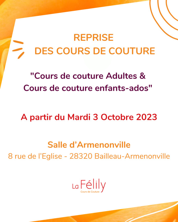 Cours de Couture adultes à Bailleau-Armenonville Salle d’Armenonville ...