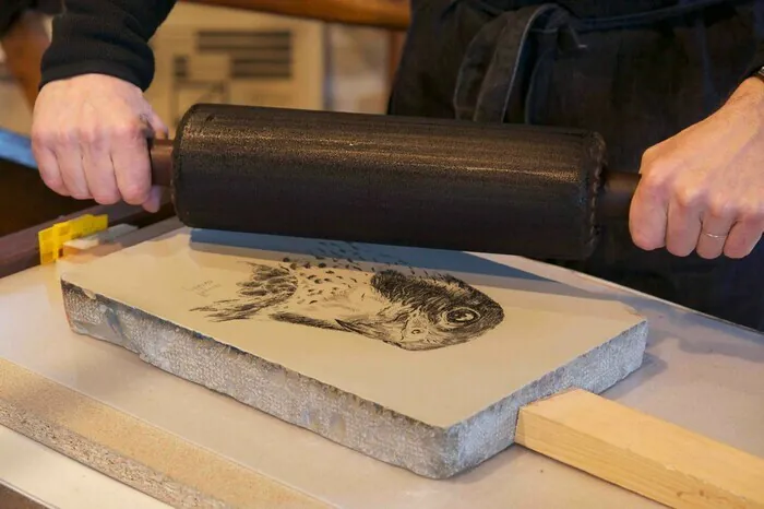 Visite de l'atelier de lithographie La Pierre qui Encre Tour Gloriette - Arbois Arbois