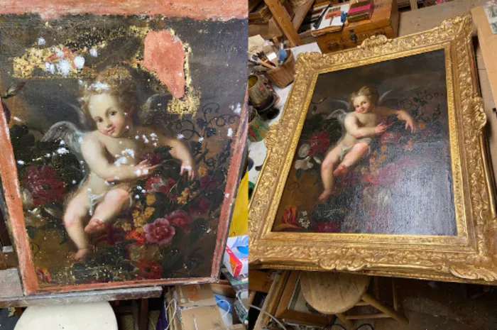 Visite de l'atelier : exemple de restauration de tableau Atelier Arts et Tableaux Saint-Germain-en-Laye