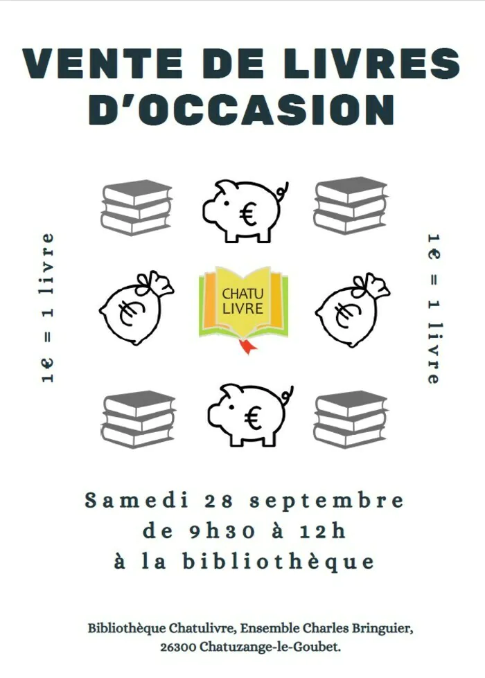 Vente de livres désherbés Bibliothèque Chatulivre Chatuzange-le-Goubet