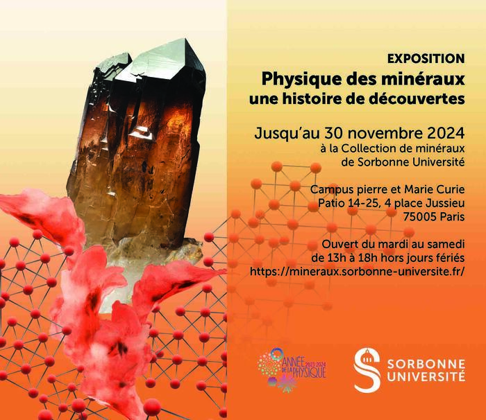 Exposition « Physique des minéraux » Collection de minéraux de Sorbonne Université Paris