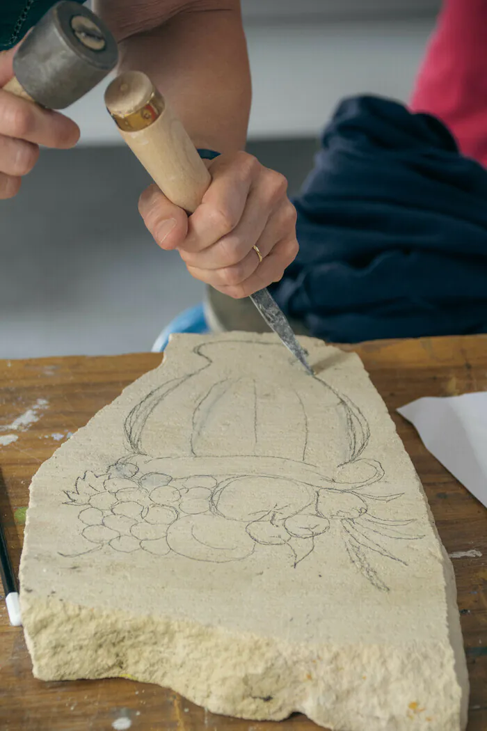 Atelier de création sur pierre calcaire Domaine de Corbeville Orsay