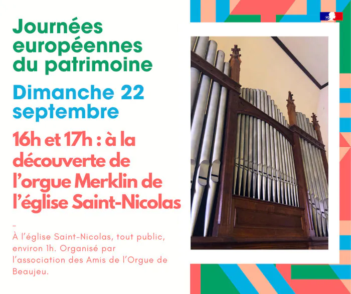 À la découverte de l'orgue de Beaujeu ! Église Saint-Nicolas Beaujeu