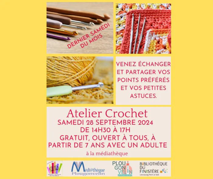 Atelier Crochet médiathèque de keraudy Plougonvelin