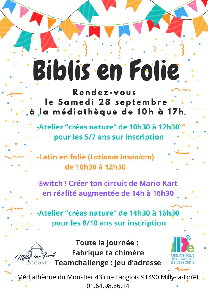 La médiathèque en fête Médiathèque du Moustier Milly-la-Forêt