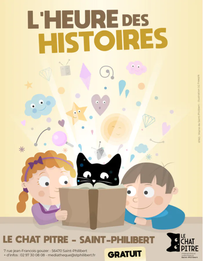 L'heure des histoires Mediathèque Le Chat Pitre Saint-Philibert