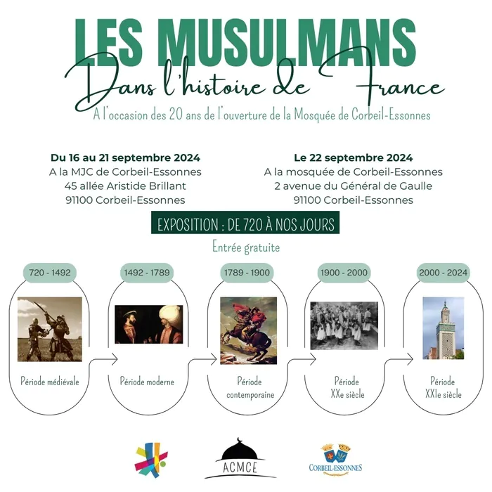 Exposition : Les musulmans dans l'histoire de France Mosquée de Corbeil-Essonnes Corbeil-Essonnes