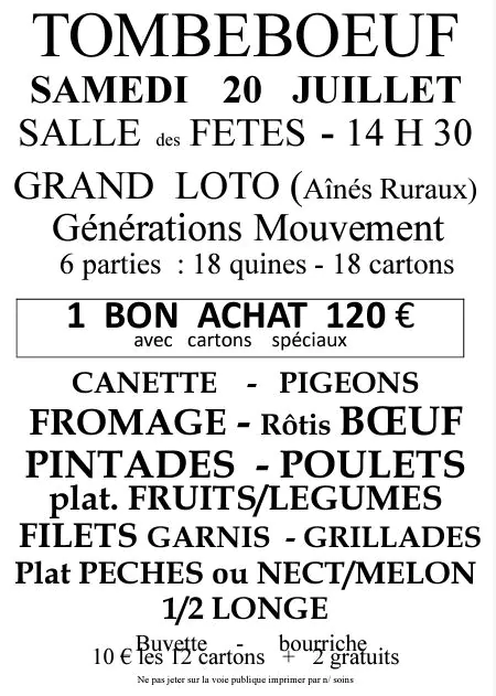 Loto des Ainés ruraux