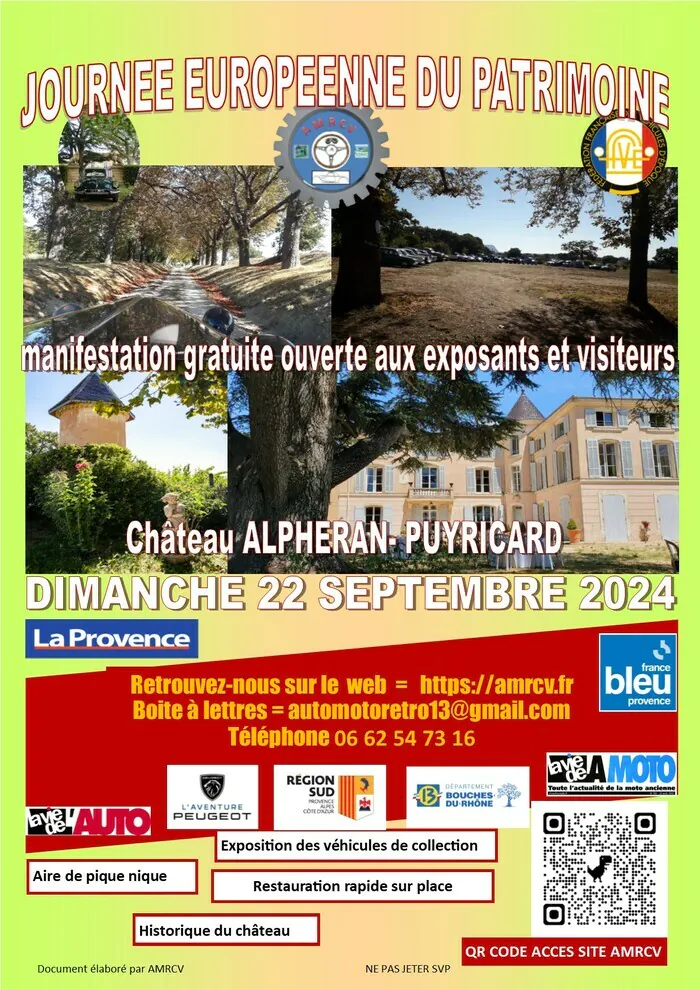 Journée Européenne du Patrimoine AMRCV 2024 675 Chemin du Chateau Alphéran 13540 Puyricard Aix-en-Provence