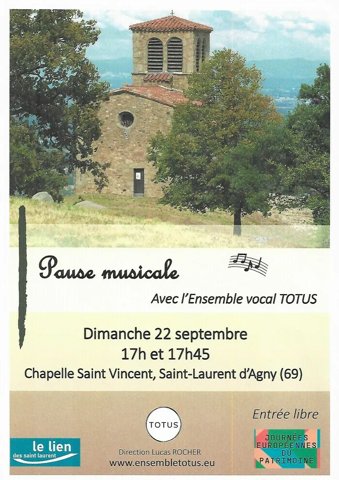 Pause musicale CHAPELLE SAINT VINCENT Saint-Laurent-d'Agny