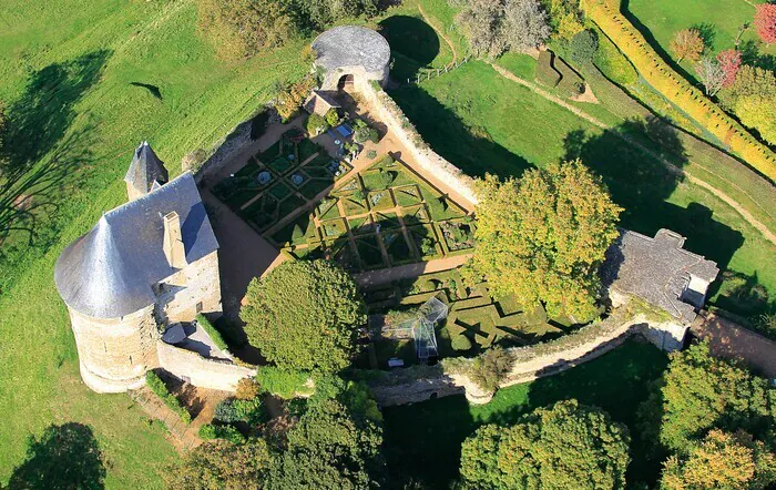 Découverte du donjon de Ballon et de son jardin. Présentation d'une grande maquette de château fort avec explication. Donjon de Ballon Ballon-Saint Mars