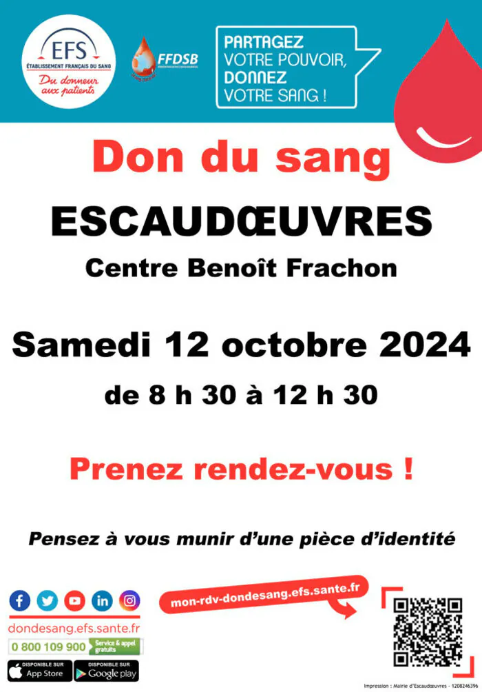 Don du sang à Escaudoeuvres escaudoeuvres Escaudœuvres