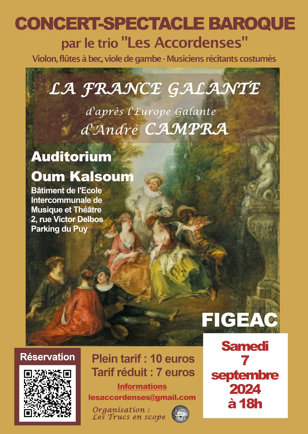 Spectacle/concert à Figeac La France Galante les délices de l’époque baroque (17 et 18e siècle)