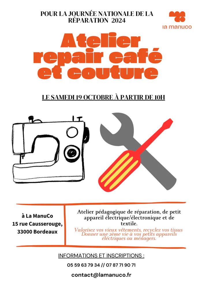 Repair Café et Repair couture La ManuCo Bordeaux