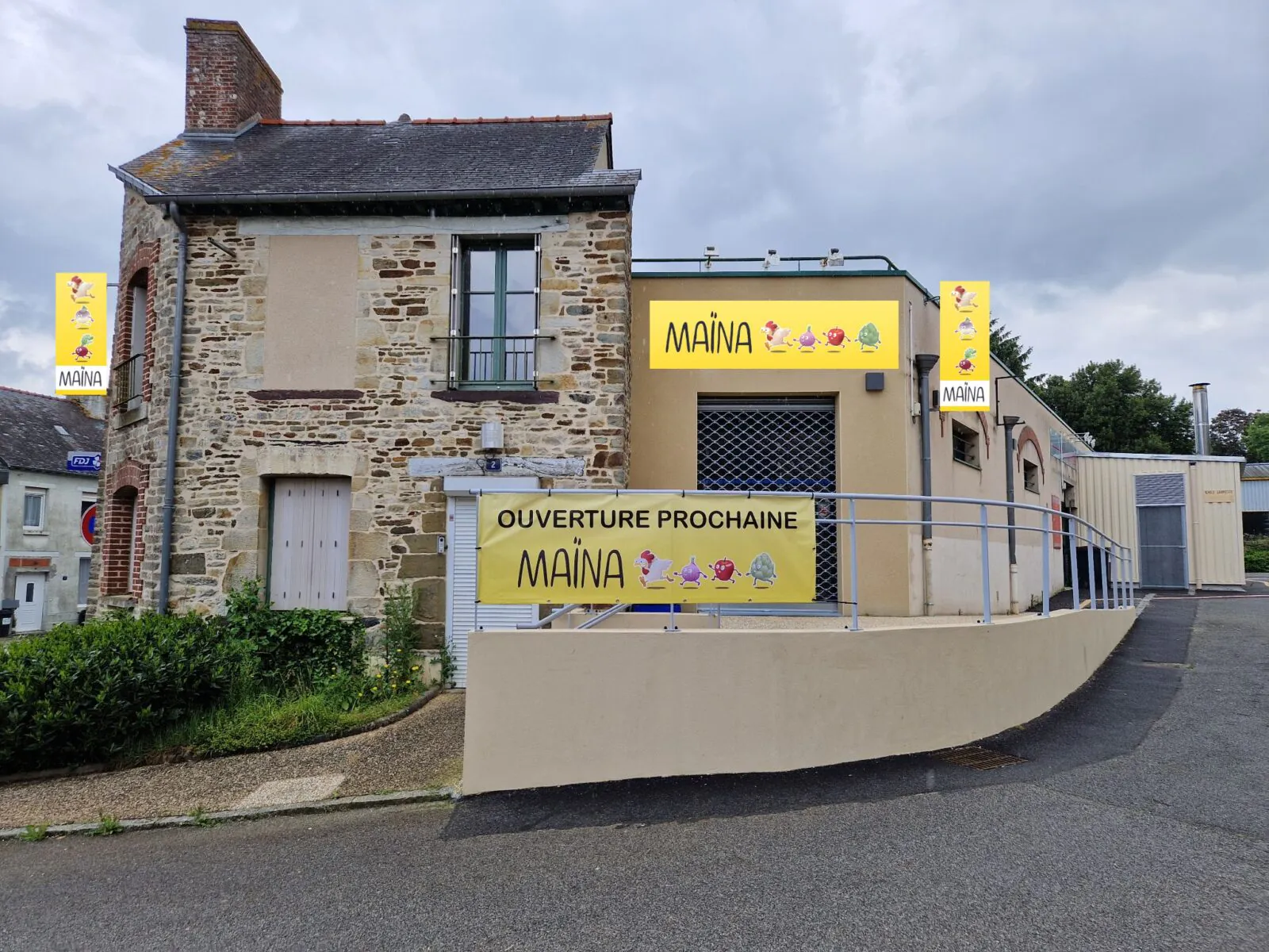 Coësmes près de Rennes. Accompagnez le magasin local et bio Maïna dans son ouverture