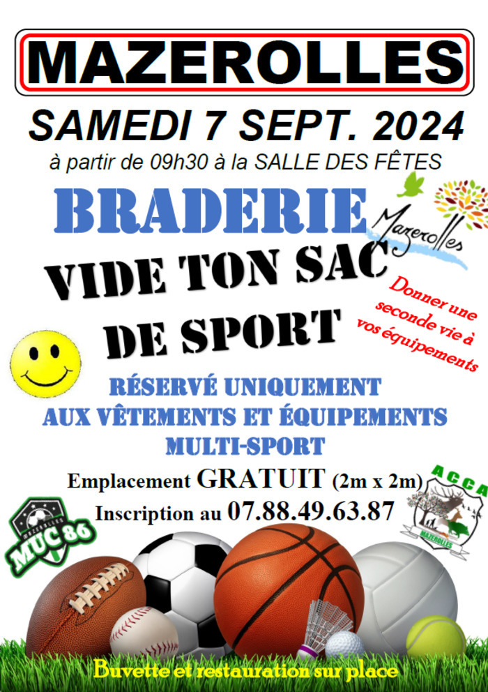 Braderie "Vide ton sac de sport"