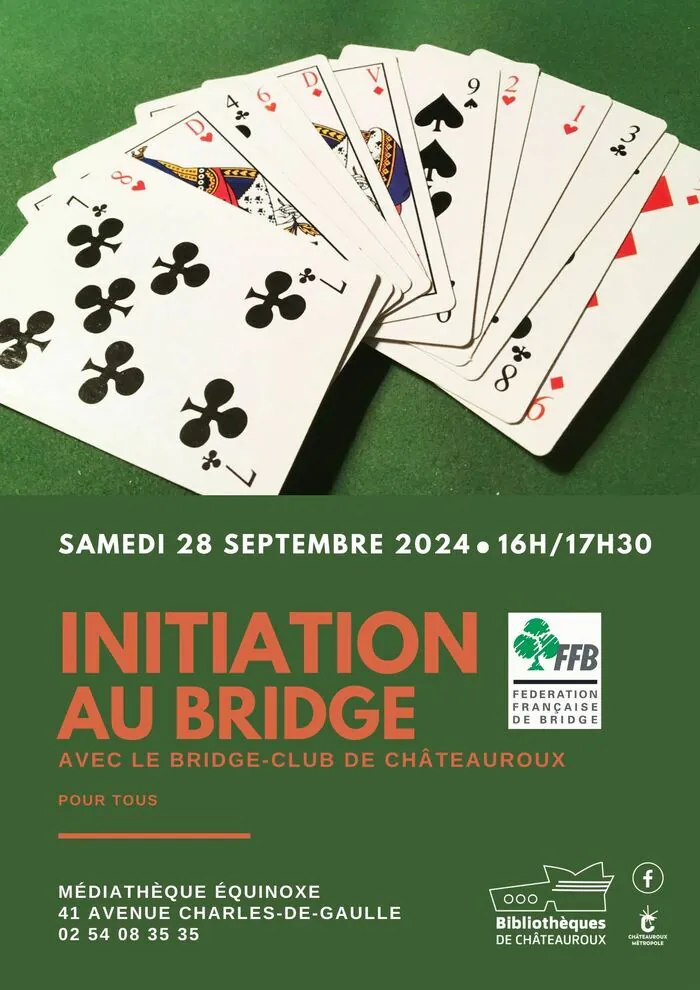 Initiation au bridge Médiathèque Équinoxe Châteauroux